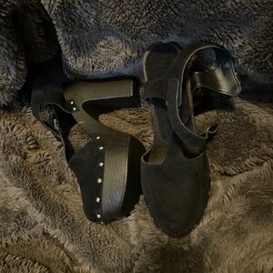 Closed Toe Charles David Suede Studded Block Heels